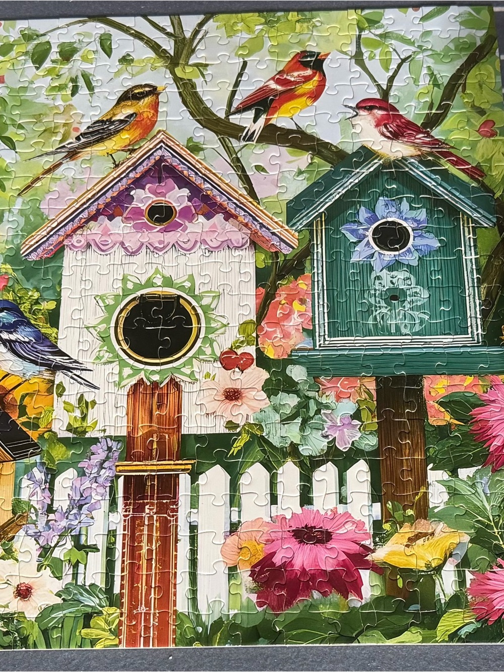 Colorful Birdhouse Garden Puzzle